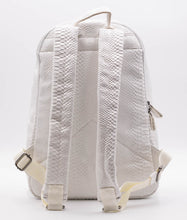 Load image into Gallery viewer, WHITE PYTHON VEGAN LEATHER BACKPACK