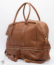 Load image into Gallery viewer, VEGAN LEATHER TRAVEL BAG WITH SHOE COMPARTMENT - AVAILABLE IN 2 COLORS
