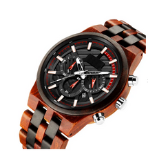 Load image into Gallery viewer, SANDAL &amp; EBONY WOOD CHRONOGRAPH WATCH
