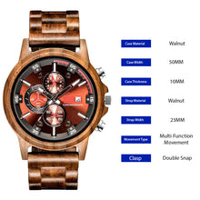 Load image into Gallery viewer, Walnut Chronograph Wood Watch
