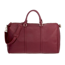 Load image into Gallery viewer, VEGAN LEATHER TRAVEL BAG W/HANDLE &amp; SHOULDER STRAP - AVAILABLE IN 6 COLORS
